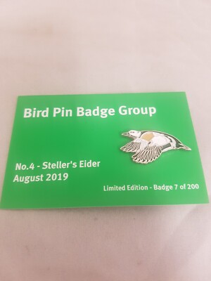 Bird Pin Badge Group Steller's Eider Limited Edition 200 RSPB Interest
