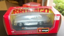Burago MERCEDES-BENZ 300 SL Die Cast Car 1:24 silver, NOS in Box