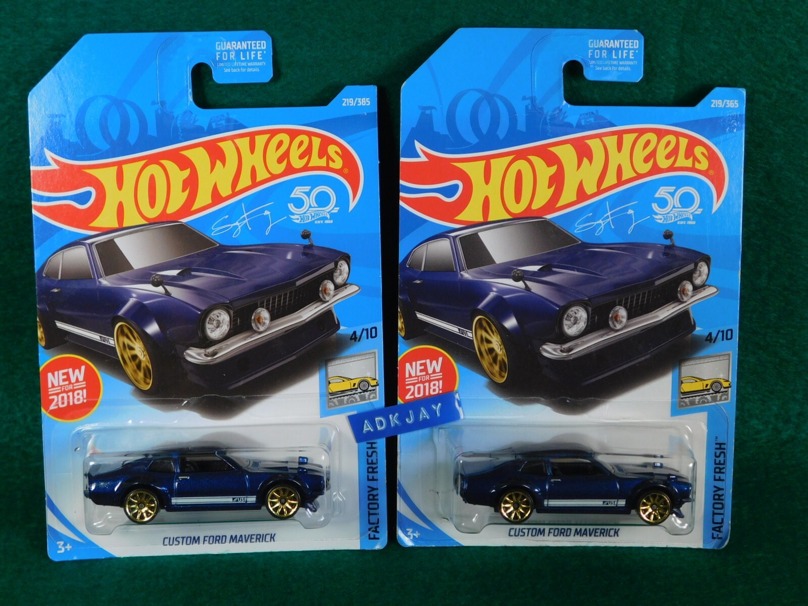 2018 Hot Wheels ~ FACTORY FRESH #4/10 ~ Custom Ford Maverick ~ 2 Blue Cars