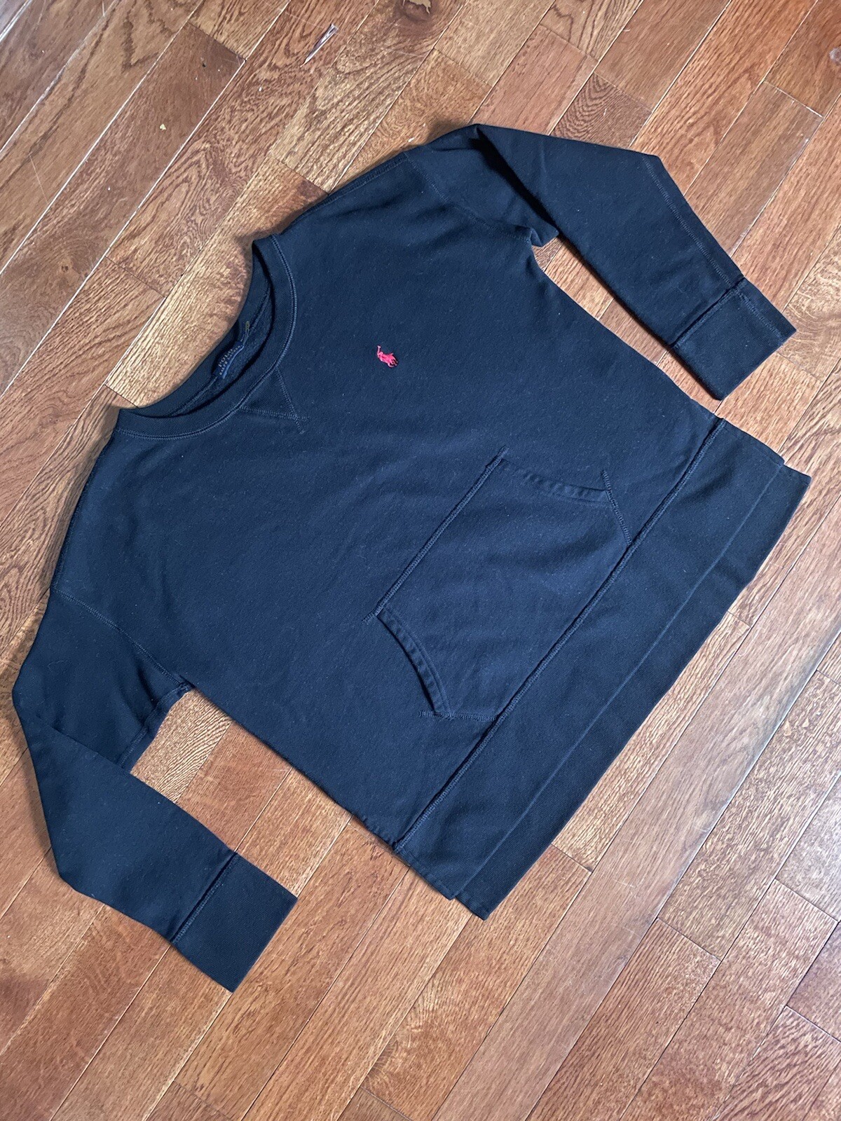 Polo Ralph Lauren Felpa Doppia Maglia Tech Pullover Donna Taglia M Nero Pony