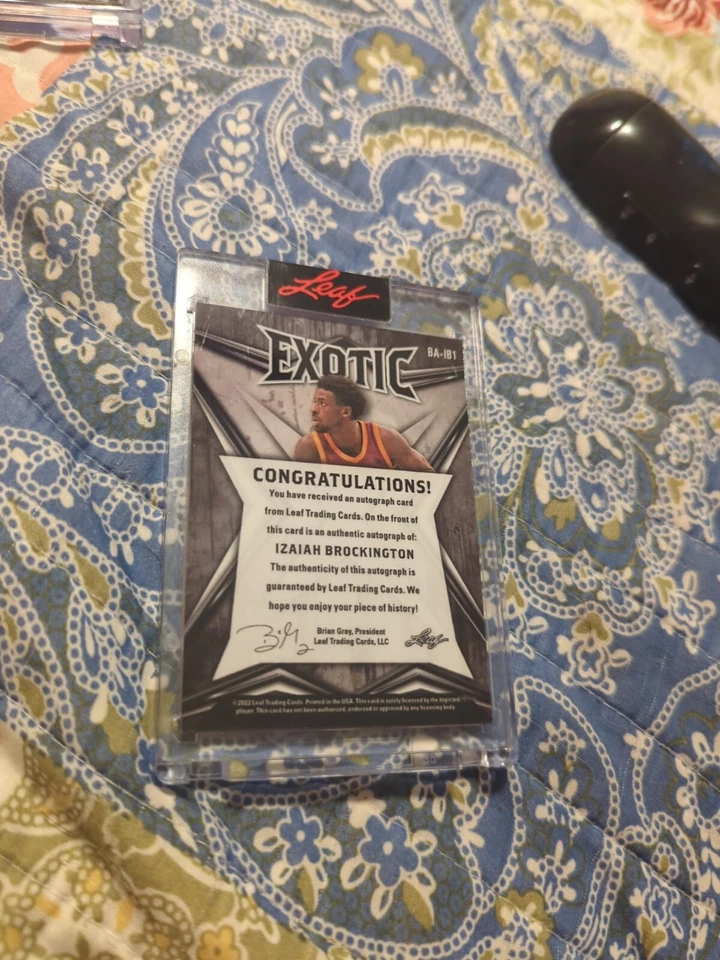 IZAIAH BROCKINGTON 2022 LEAF EXOTIC BASKETBALL AUTOGRAPH CARD #D 2/5 - Image 2 of 2