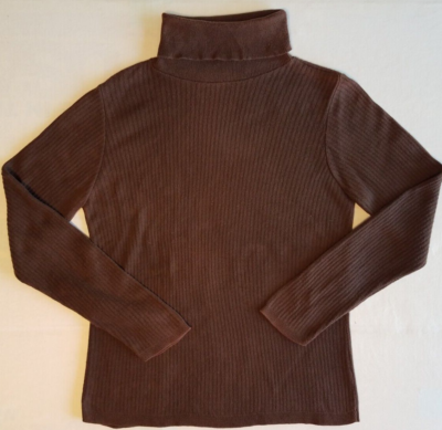 MERONA Women's long Sleeve Brown Pullover Turtleneck Sweater Size