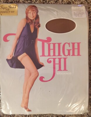 Pour Moi Black Lace Garter Belt, L/XL & Vintage Thigh High Stockings 8  1/2-11