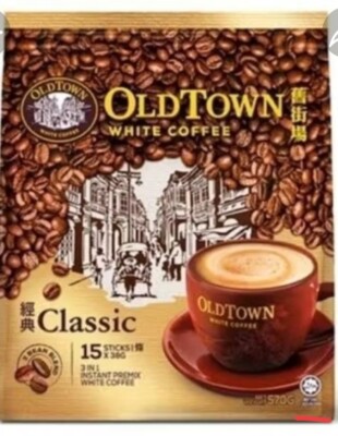 OLD TOWN WHITE COFFEE 3-IN-1 Classic INSTANT COFFEE (15 STICKS) 