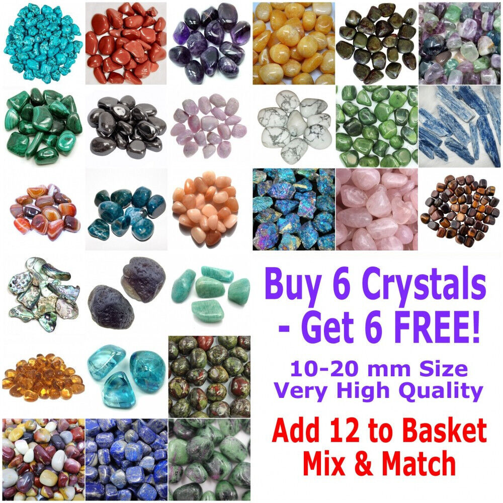 RAL150 Tumbled Stones Polished Crystal Gemstones 10-25mm - BUY 6 GET 6 FREE!