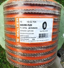 Walter 15Q704 ENDURO-FLEX Abrasive Flap Disc [Pack of 10] 40 Grit Grinding Disc