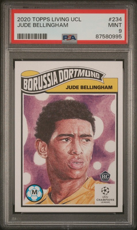 2020 Topps UCL Living Set Jude Bellingham PSA MINT 9 Rookie RC Dortmund