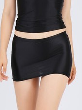 US Women Glossy Stretchy Micro Mini Skirt Oil Low Rise Pencil Miniskirt Clubwear