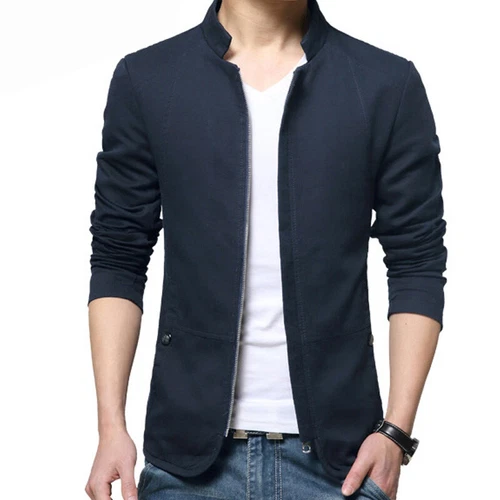 Blazer uomo casual cappotto giacca top slim fit business formale un bottone tuta cappotto - Foto 14 di 28