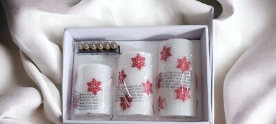 2 Sets Of 3 Multi-function Remote Controlled Flameless Snowflake Candles 
