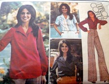 LOVELY VTG 1970s BLOUSE PANTS Sewing Pattern 12/34