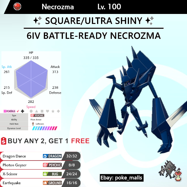 Pokemon Sword/Shield 6IV ULTRA SHINY ZEKROM w/ Leftovers (Jolly Nature)