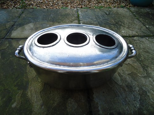 Vintage Style Silver Champagne Ice Bath 3 Bottle With Lid Wine Cooler Bucket Tub - Picture 8 of 8