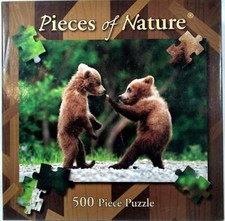 Brown Bear Brawl Pieces Of Nature Photo Niebrugge/Mira 500 pc 18" X 24" Puzzle