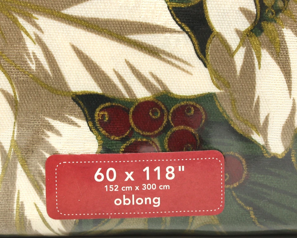 Mantel Oblongo Cuadrado Navidad Noel Border 60x118 San Nicolás Nuevo con Etiquetas Kohls Foto 2 de 4