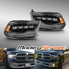 Fit 2009-2018 Ram Truck NOVA-Series LED Projector Headlights Pair Alpha-Black