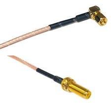 RG316 SMC Female Angle to RP-SMA Female Long RF Cable Rapid-SHIP LOT