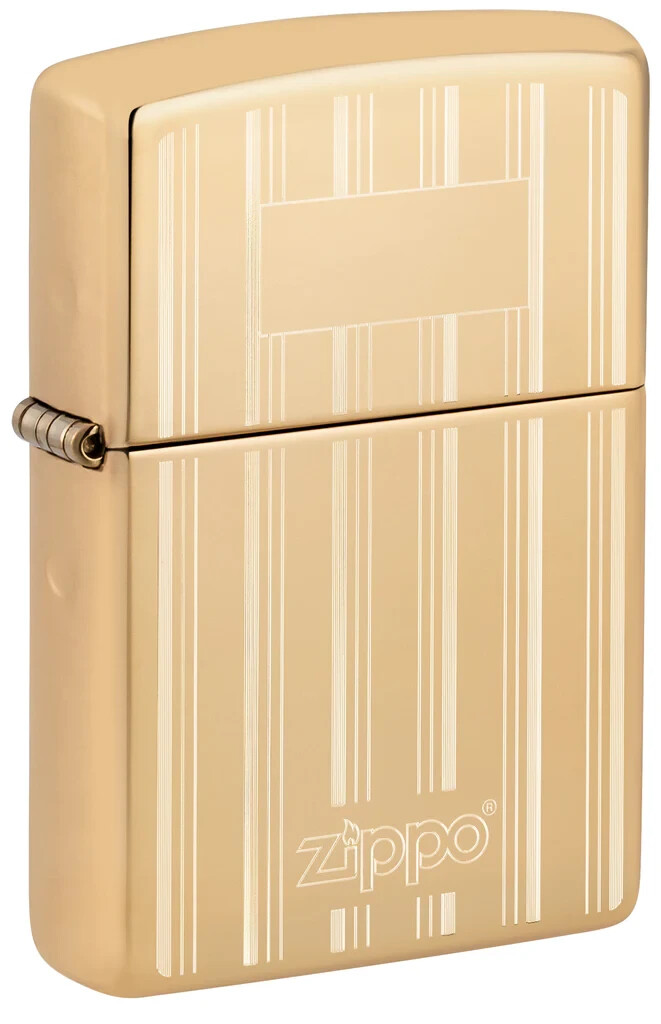 Zippo 46011, Elegant 2-Sided Design, High Polish Brass Lighter