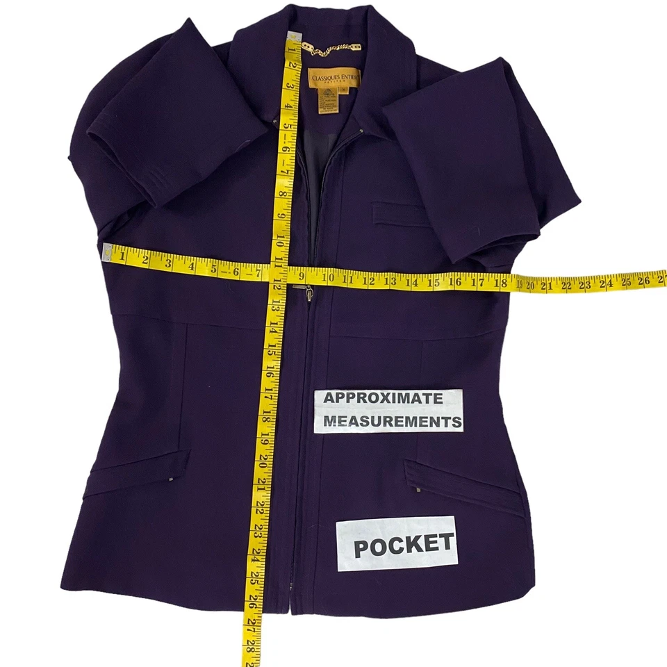 Blazer Classiques Entier Mujer Chaqueta Mediana Púrpura Cremallera Oficina Trabajo Cápsula Foto 4 de 4