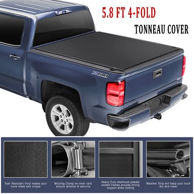 Truck Bed Accessories Tonneau Cover 5 8ft 4 Fold Truck Bed For 07 2013 Chevy Silverado Gmc Sierra 1500 Blog Franchisingbrasil Com