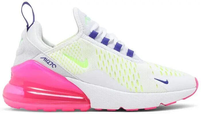 nike 270 white pink and yellow