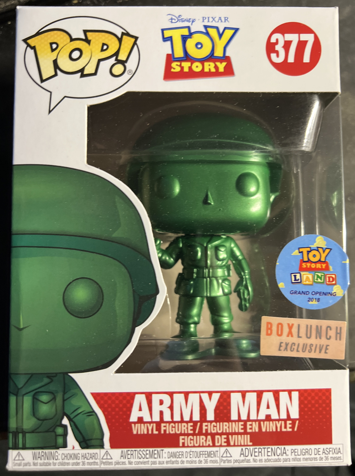 Funko Pop! Disney Toy Story Army Man #377 Caja Almuerzo Toy Story Tierra Gran Inauguración