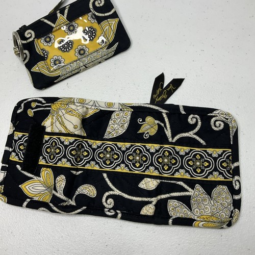 Vera Bradley Coin Purse ID Wallet Yellow Bird Zip Case Key Ring Clear lot Of 2 - Picture 3 of 7