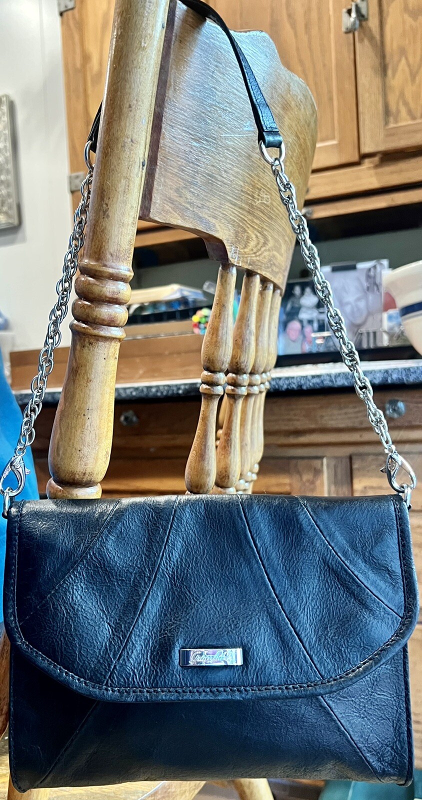 Grace Adele Black Leather Convertible Clutch Shou… - image 1