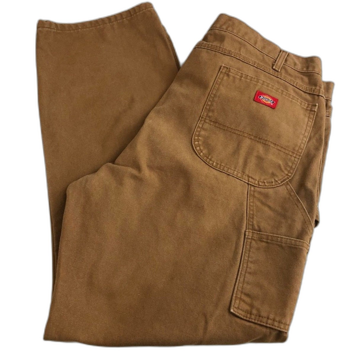 Dickies Mens Tan/Brown Carpenter Cargo Utility Work Pants Zip