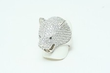 Anello unisex Pantera in Argento 925°% e Zirconi nuovo