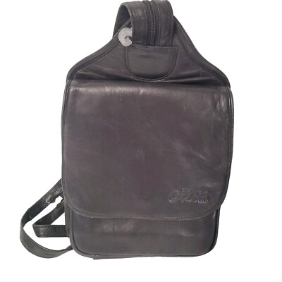 canyon outback leather computer backpack Canyon Outback Bag Leather Messenger Computer Backpack Black COCA COLA Logo