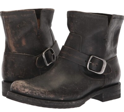 Sale!Frye Veronica Bootie Boots Motorcycle Black Leather 10 M In A Box Worn  Once