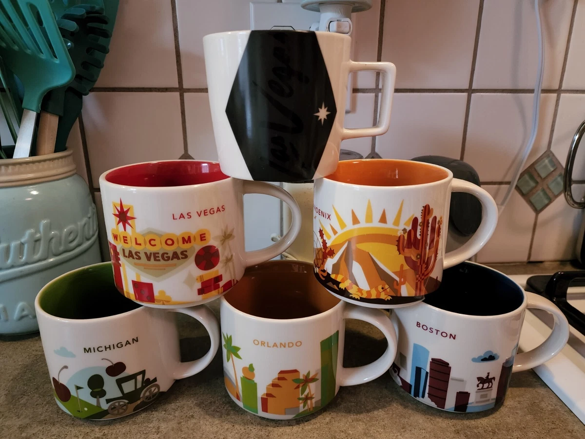 Starbucks You Are Here Coffee Mugs Lot Of Five Different Stackable + 2017  Vegas