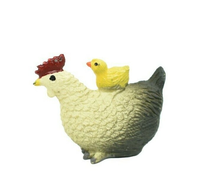 Chicken, Hen with Chick Realistic Toy Model Plastic Barn