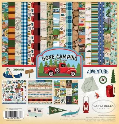 Carta Bella Paper Company Gone Camping Collection Kit Paper, 12 x 12, Multicolor