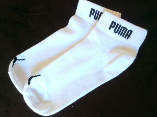 LADIES HIGH QUALITY PUMA ANKLE SOCKS BLACK OR WHITE WITH PUMA LOGO - Afbeelding 1 van 4