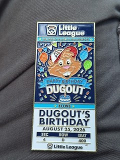 2026 Dugout Mascot Happy Birthday Ticket Little League WORLD SERIES PIN