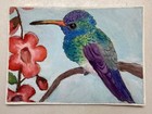 ACEO Original Hummingbird Birds Garden Nature Wildlife ACT 3.5x2.5 inches rmj096 — photo 5
