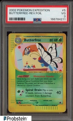 2002 Pokemon Expedition #5 Butterfree Reverse Foil PSA 3 VG