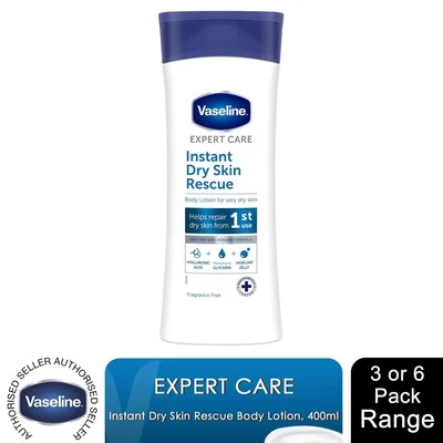 3x or 6x of 400ml Vaseline Instant Dry Skin Rescue Body Lotion