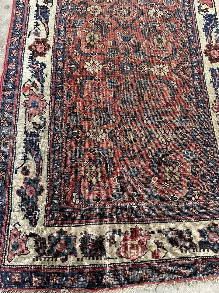 Antique Bijar Tribal Hand Knotted Wool On Wool Dated 1338 Rug Carpet Runner 1900 - Image 3 of 4