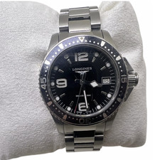 Longines Hydro Conquest 40mm L3.640.4 Men's Quartz Diver Watch Black SS Band