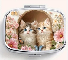 Cat Kitten pill box medicine Trinket NEW Free Ship