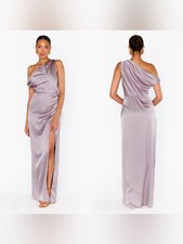 Show Me Your MuMu Jodie Dusty Purple Luxe Satin Dress L Wedding Party Formal