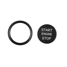 Car Push Start Button Cover, Engine Start Cover, Cool Aluminum Engines Black