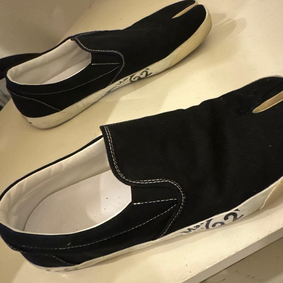 Maison Margiela Tabi Slip-On Sneakers Black Canvas 28.5cm Men's Shoes image 3
