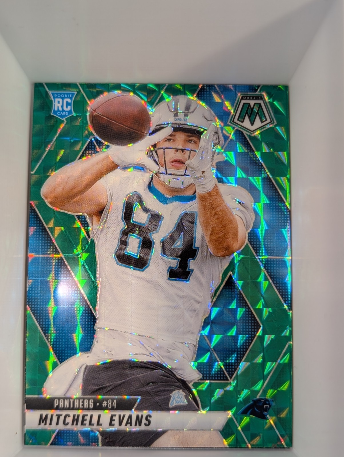 2025 Panini Mosaic Green Mosaic Prizm #344 Mitchell Evans Rookie RC