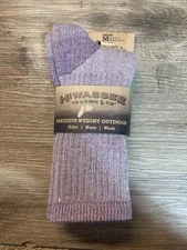 Hiwassee Trading Company Women's Medium Lavender Medium Weight Hiking Crew Sock