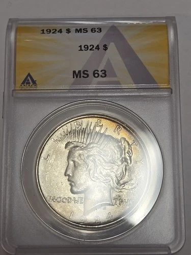 1924 Silver Peace Dollar MS 63 ANACS