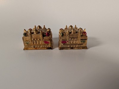 Vintage Jeweled Mitchell Corn Palace South Dakota Souvenir Salt & Pepper Shakers